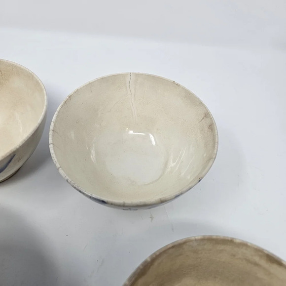 Vintage Blue Delft? Windmill Bowl Holland Scenes Set of 4 Bowls Made In Japan - Picture 10 of 12